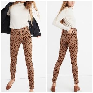 MADEWELL 10” HIGH RISE SKINNY JEANS IN LEOPARD DOT